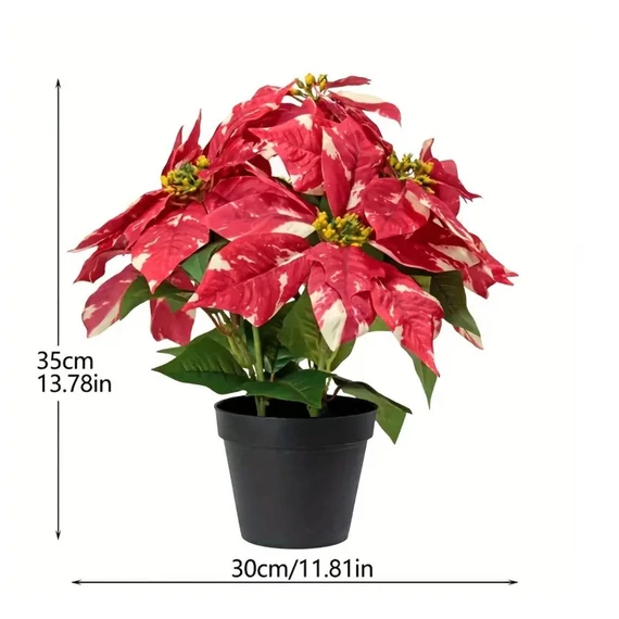 Vianočná umelá vianočná hviezda v črepníku – 35 cm – WY383525