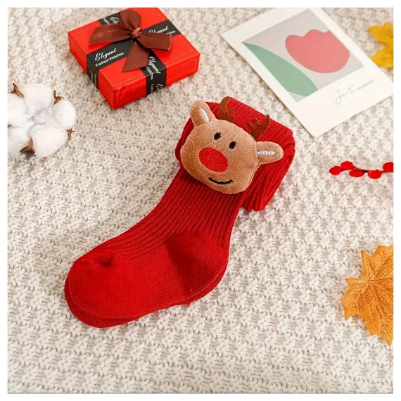 1 pár detských vianočných pančúch – červené, zmes bavlny GB314149-10