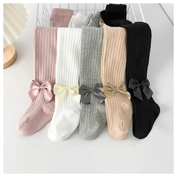 Detský set pančúch pre dievčatá s mašličkou – 5 párov NR598479-5