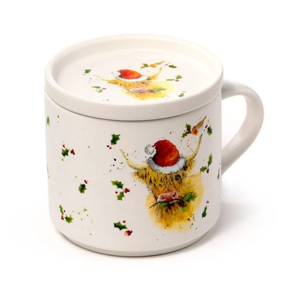 Súprava hrnčeka s podložkou/viečkom – Vianočný dizajn XMUGC38