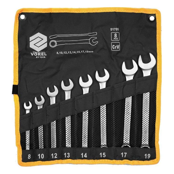 Sada hviezdicových kľúčov Vorel CrV – 8 kusov, 6–19 mm TO-51705