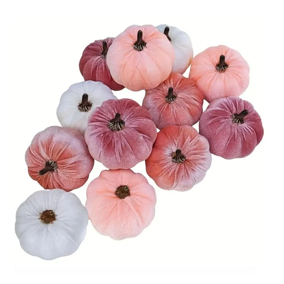 12-dielna dekorácia z látky v tvare tekvice – FK228480