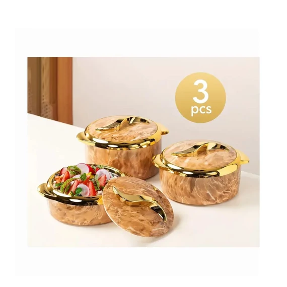 3-dielna sada termonádob – hnedo-zlatá LV6935673-3