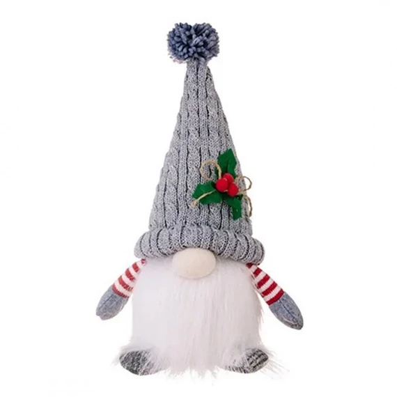 Svietiaci vianočný škriatok – 26 cm, sivý KSN76