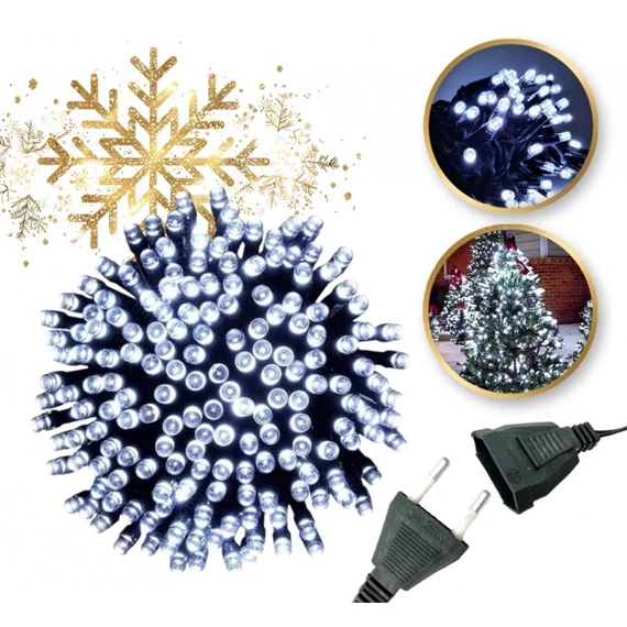 Vianočná svetelná reťaz 200 LED - studená biela LAMP02B