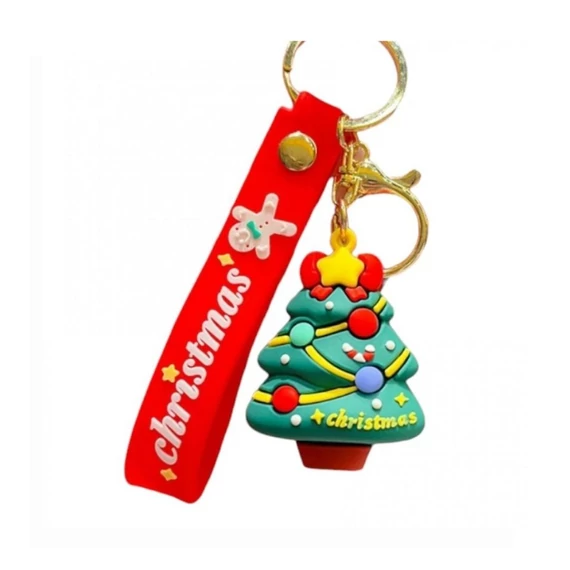 Vianočný prívesok na kľúče s karabínou – motív vianočného stromčeka (BRL343)