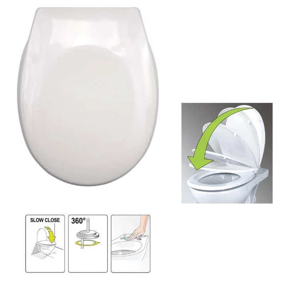 WC sedadlo Duroplast soft-close — biele TO-75470