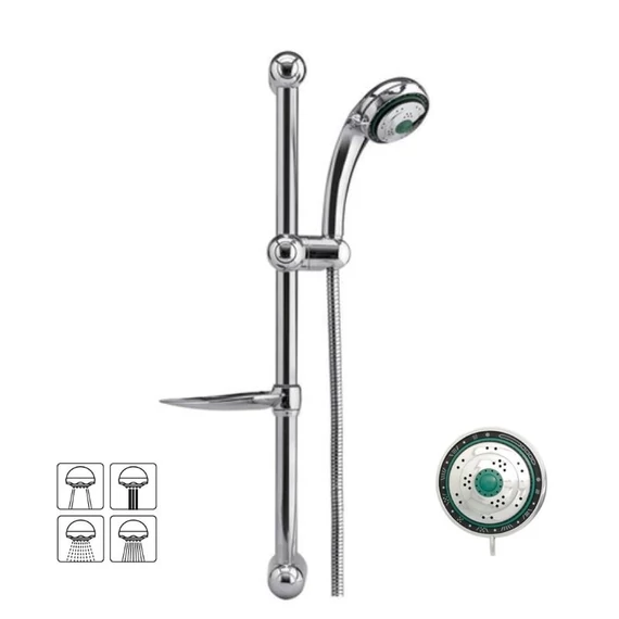 Sprchová súprava — sprchová hlavica + hadica + lišta, 80 mm, 150 cm, chróm TO-75558