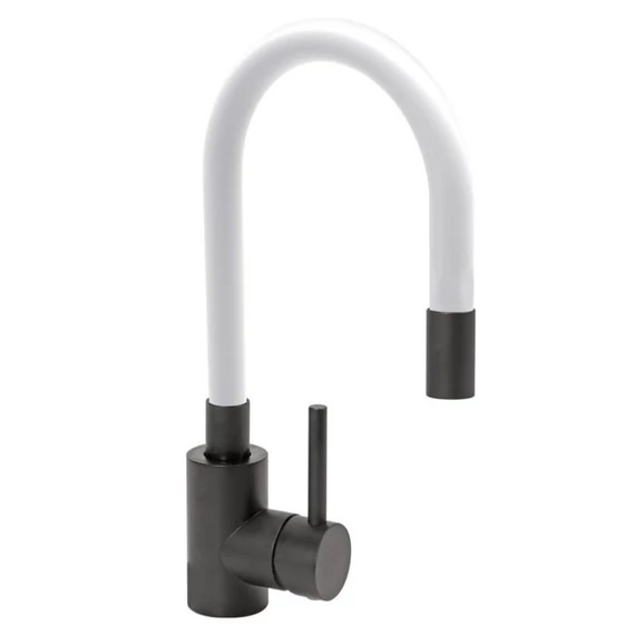 Sink Mixer BLACK FLEXIBLE — biela, flexibilný výtok TO-75776