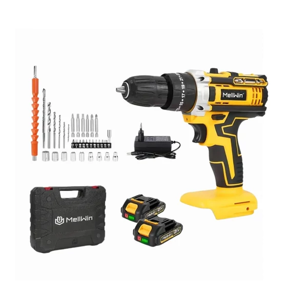 Sada akumulátorovej vŕtačky s príklepom – 21 V, s 2 batériami, príslušenstvom a kufríkom CE3287149-3