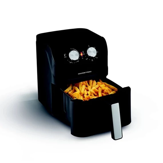 GOURMETMAXX Horkovzdušná fritéza/Airfryer Mechanická Matná čierna 4 l 1400 W DS14578-L