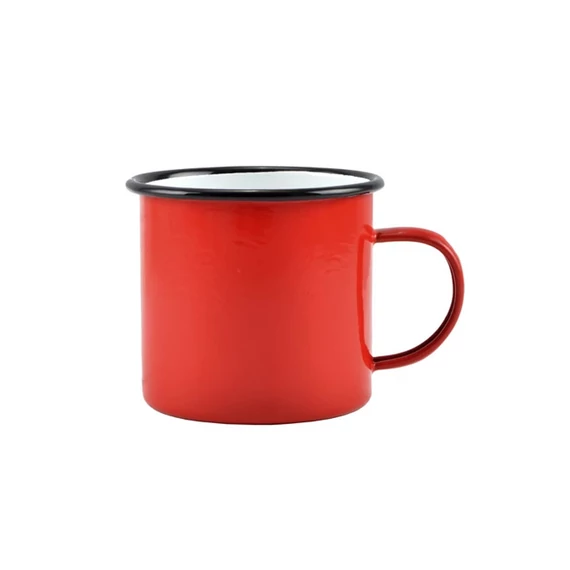 Perfect Home Smaltovaný hrnček 9 cm 450 ml červený a biely 10385