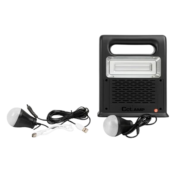 CCLamp solárna prenosná lampa s Bluetooth reproduktorom a rádiom 30 W CL-22
