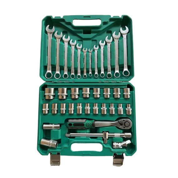 Sada nástrčných a otvorených kľúčov s račňovou rukoväťou – 37-dielna sada náradia DKK-RH37