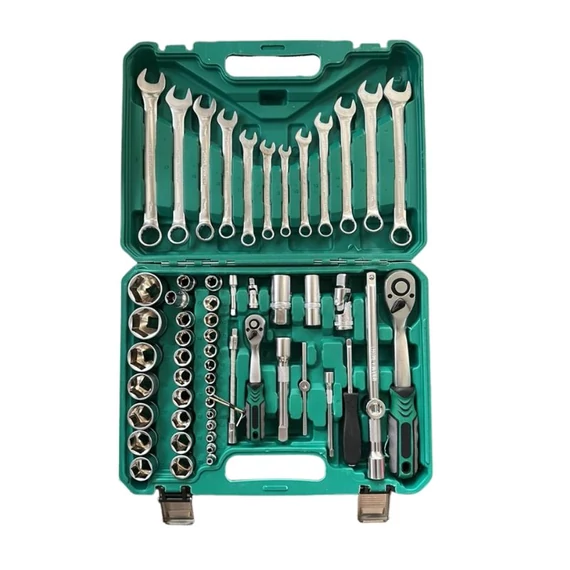 Sada nástrčných kľúčov a kľúčov s račňovou rukoväťou – 61-dielna sada náradia DKK-RH61