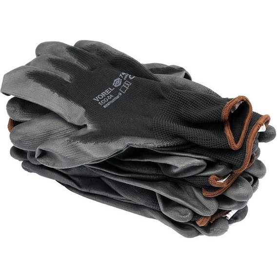 Bezpečnostné rukavice, čierne, veľkosť 9 (12 párov) TO-74077