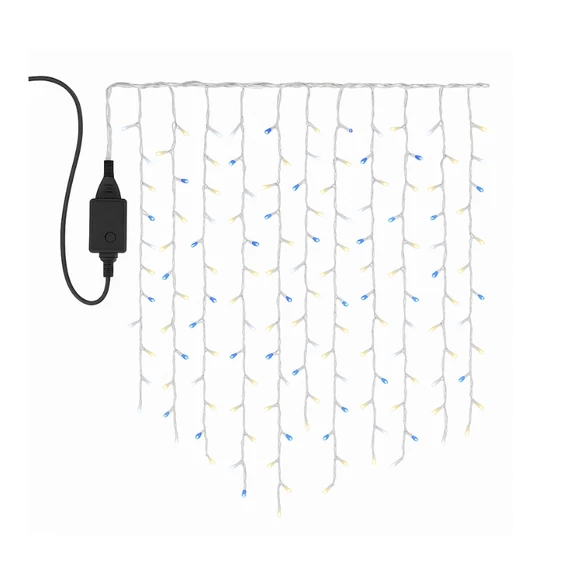 Catena Luminosa a LED a Forma di Ghiacciolo – 600 LED, 30 metri (bianco, blu e giallo) LI-600