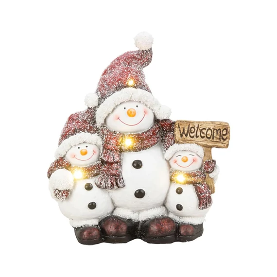 Rodina snehuliakov s nápisom „Welcome“ a LED osvetlením 5989