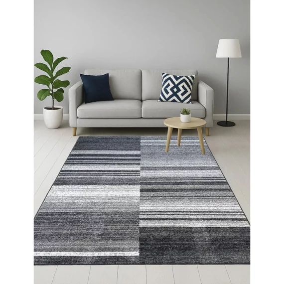 Koberec Torino 9145 – sivé pruhy 120×170 cm