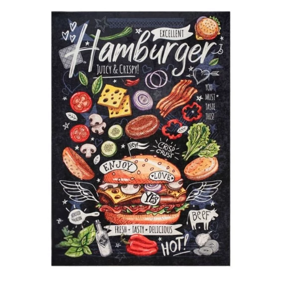 Kuchynský koberec s motívom hamburgerov 60 x 180 cm