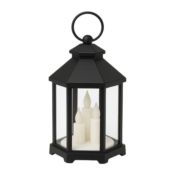 Dekoratívna LED lucerna so sviečkou – 12 × 21 cm LAMP53