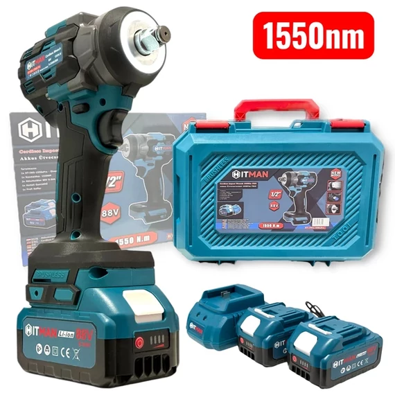Akumulátorový rázový uťahovák Hitman 88 V, 1550 Nm HT-IWS-1550XPro