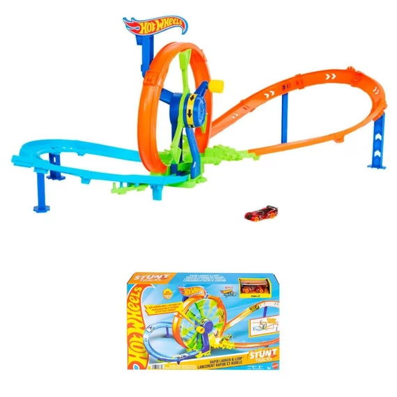 Hot Wheels Stunt Tracks – Rapid Launch & Loop Track Set 426357