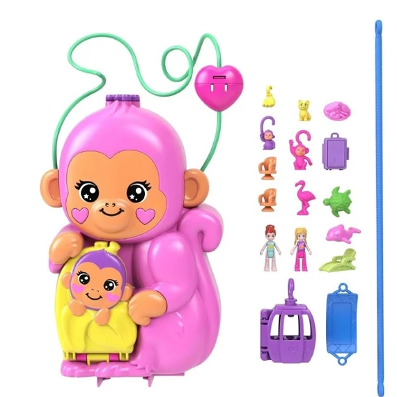 Polly Pocket Adventures in Rio – Mama Monkey and Baby Toy Set 428004