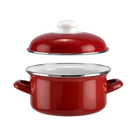 Emailtovaný hrniec Perfect Home Burgundy s pokrievkou (18 cm) – Klasické kuchynské riady 14213