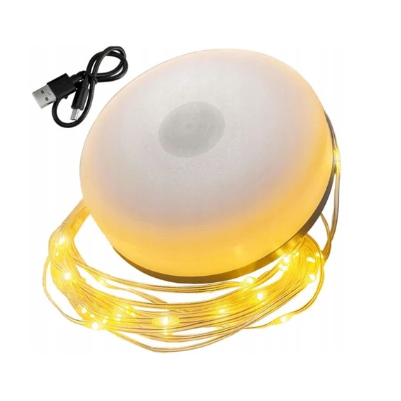 2-v-1 Akumulátorová kempingová lampa s 10 m LED svetelným reťazcom holm20050