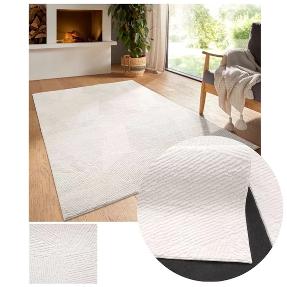 Bergamo Fay plyšový mäkký koberec krémová farba 80x150cm bergamofaycream-80