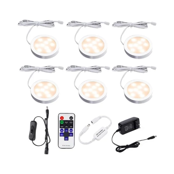 AIBOO Stmievané LED Osvetlenie do Skríň – Sada 6 ks, Studená Biela + RGB holm20148