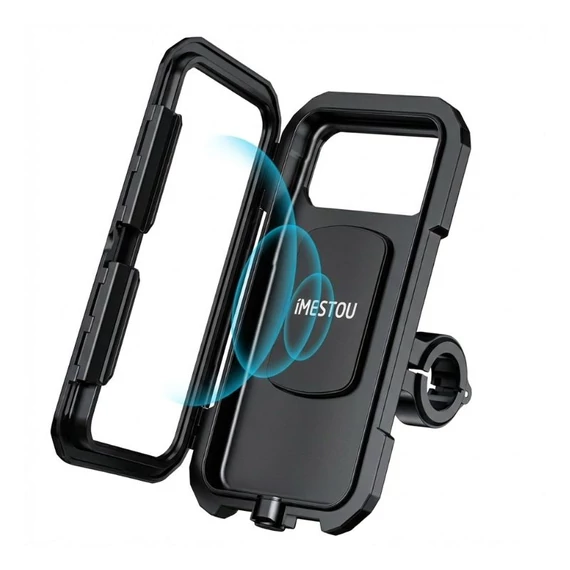 iMESTOU IP67 Vodotesný Držiak na Telefón pre Motocykel (Veľkosť L) – Bezdrôtové a USB-C Nabíjanie holm20156