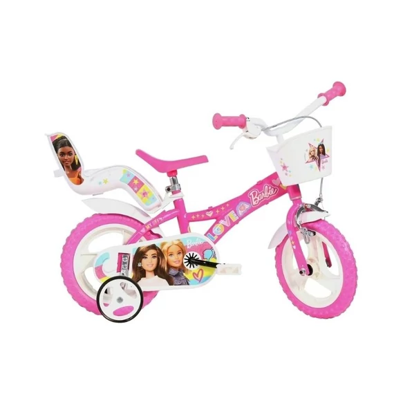 Dino Bikes 12" Barbie Detský Bicykel – Košík 909668