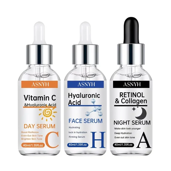 Sada starostlivosti o tvár ASNYH – Vitamín C, Retinol a Kyselina hyalurónová (3 × 40 ml) WG11347298-40