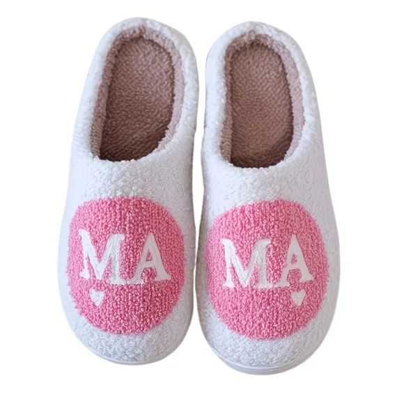 Zimné plyšové papuče s nápisom Mama NM1703158