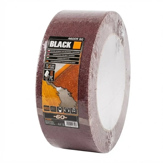 Sada profesionálnych brúsnych pásov Black – 75 x 533 mm, P60 (10 ks) 4600960