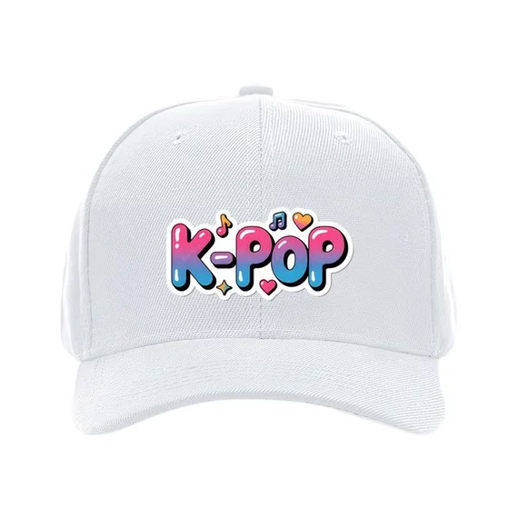 Baseballová čiapka v štýle K-POP s farebným prechodom – Biela 62MGG50266-2
