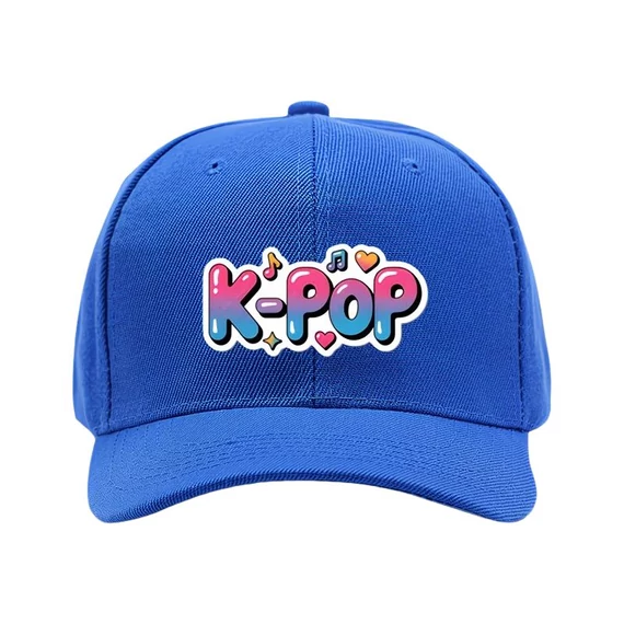 Baseballová čiapka v štýle K-POP s farebným prechodom a nápisom – Modrá 62MGG50266-4