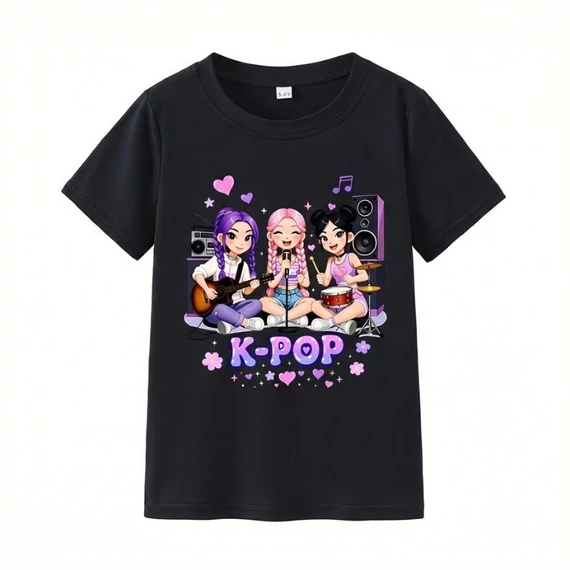 K-POP Energická dievčenská skupina – Komiksové tričko s krátkym rukávom 65M2K5G420-3