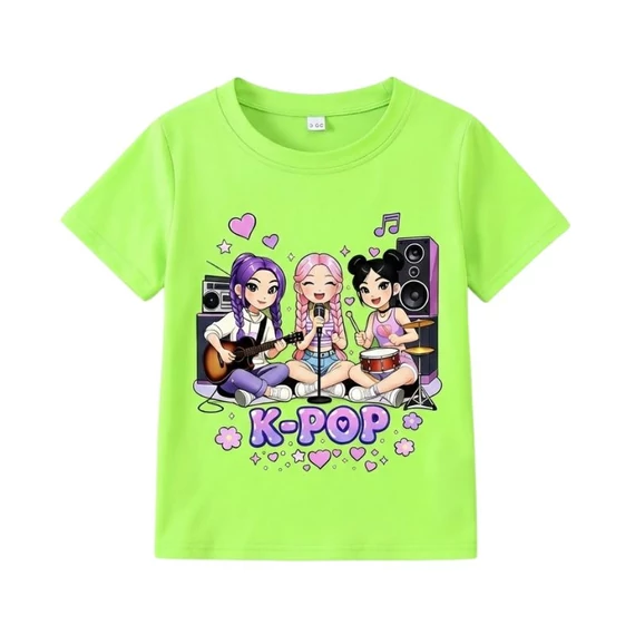 K-POP Energická dievčenská skupina – Komiksové tričko s krátkym rukávom 65M2K5G420-4