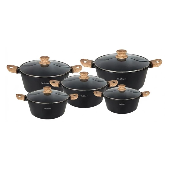 10-dielna sada čierneho riadu Cheffinger 20–28 cm CF-CS01