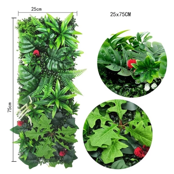 Realistický umelý rastlinný nástenný panel 25x75cm XW12875102-04