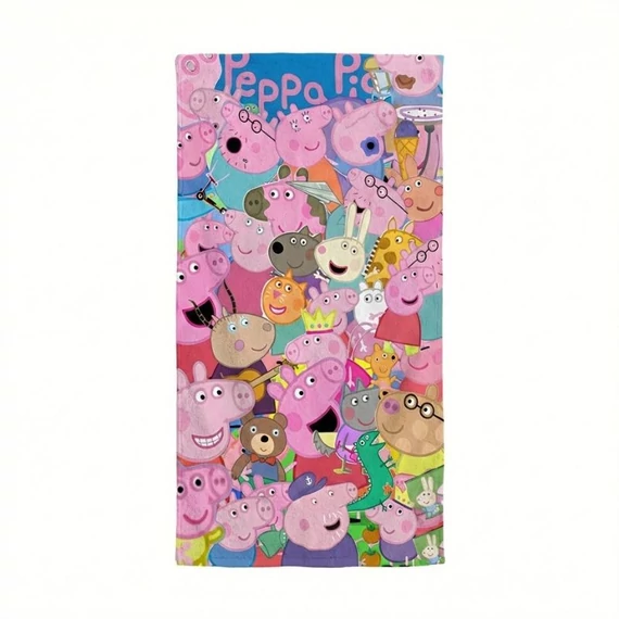 Peppa Pig „Maxi Party“ Plážová osuška (75 cm x 150 cm) 59M2K552X4-75X150