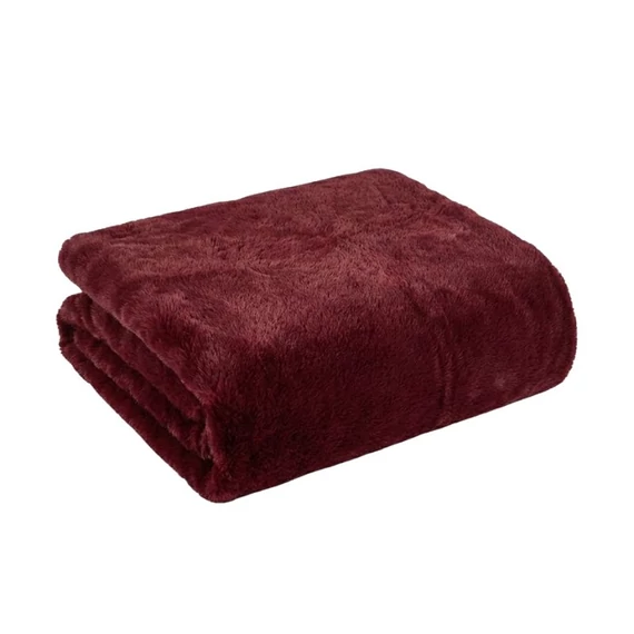 Merino kožušinová prikrývka v bordovej farbe MER07-160X240