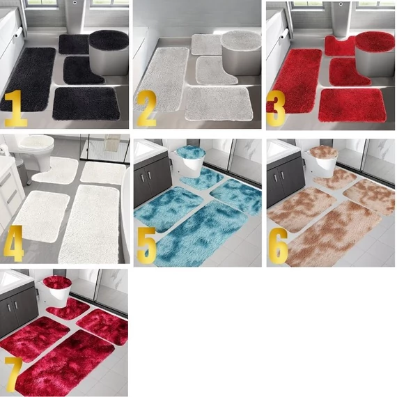 5-dielna sada extra mäkkých kúpeľňových koberčekov XK872931