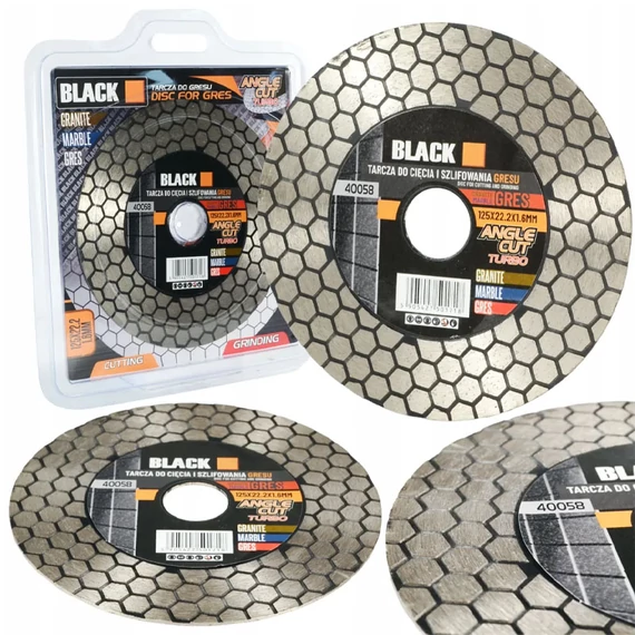 BLACK 125 mm suchý diamantový kotúč na rezanie a brúsenie kameňa, keramiky a betónu – 40058