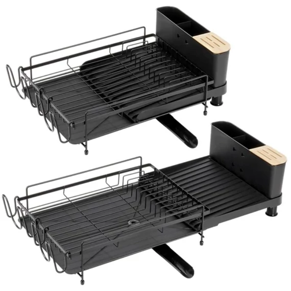 Výsuvný tác na sušenie riadu, čierny, 70 cm 229302
