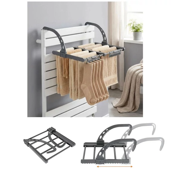 Sušička na bielizeň na radiátor s výsuvnou časťou 32,5–60 x 35 cm 779119
