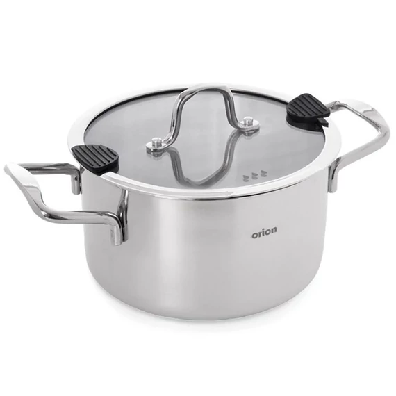 Orion VENICE nerezový hrniec so skleneným vekom (22 cm, 4,3 l) 113374